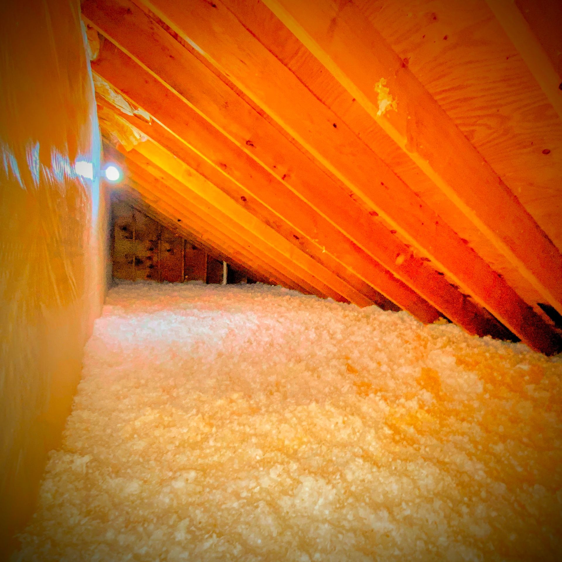 Blown Fiberglass Insulation in Attic